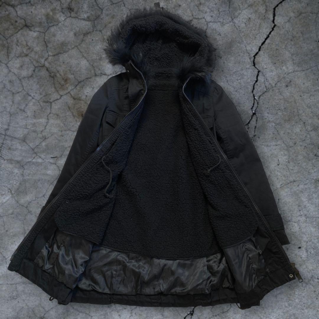 y2k 00s archive 黒 モッズコート 2way 平成ギャル ギミック