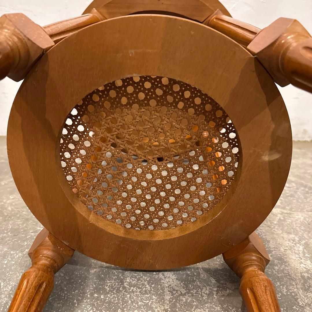 ヴィンテージ　木製　ラウンド　サイドテーブル　2段