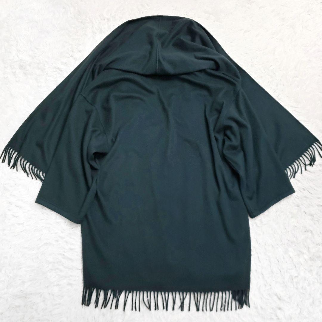 aaakira 美品 フェラガモ カシミヤケープコート ポンチョ フリンジ