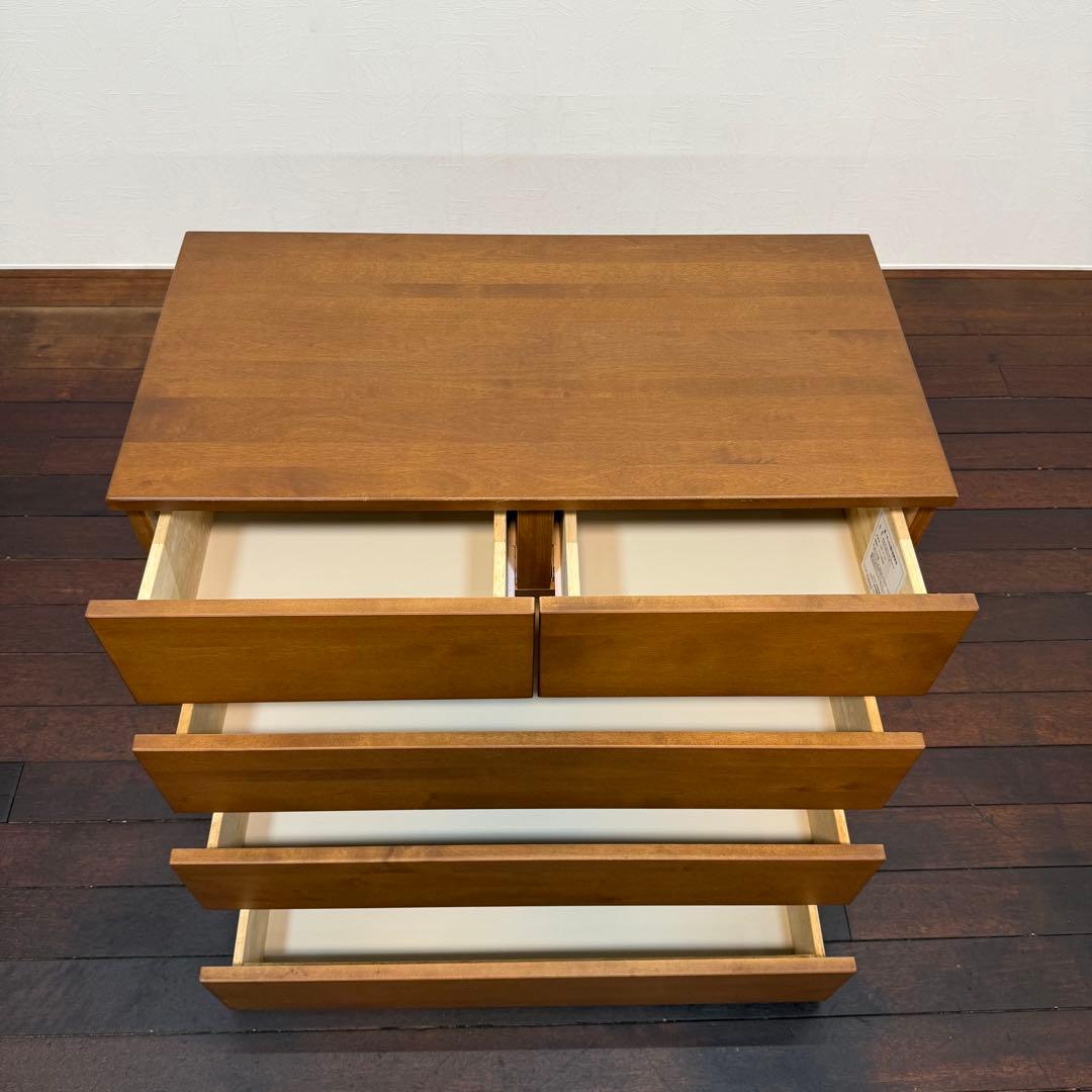 H110K35a 無印良品 MUJI 4段チェスト バーチ材