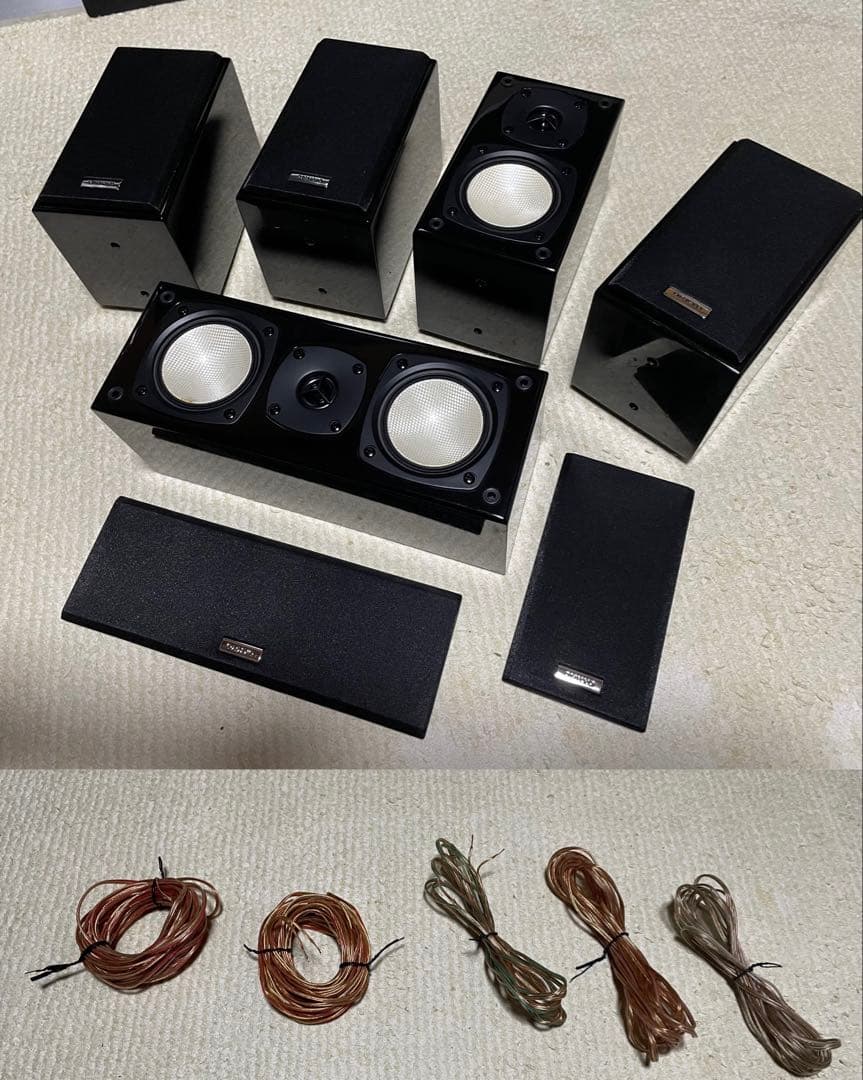 【ケーブル27M付き】ONKYOスピーカー5個 ST-V20HD/D-108C