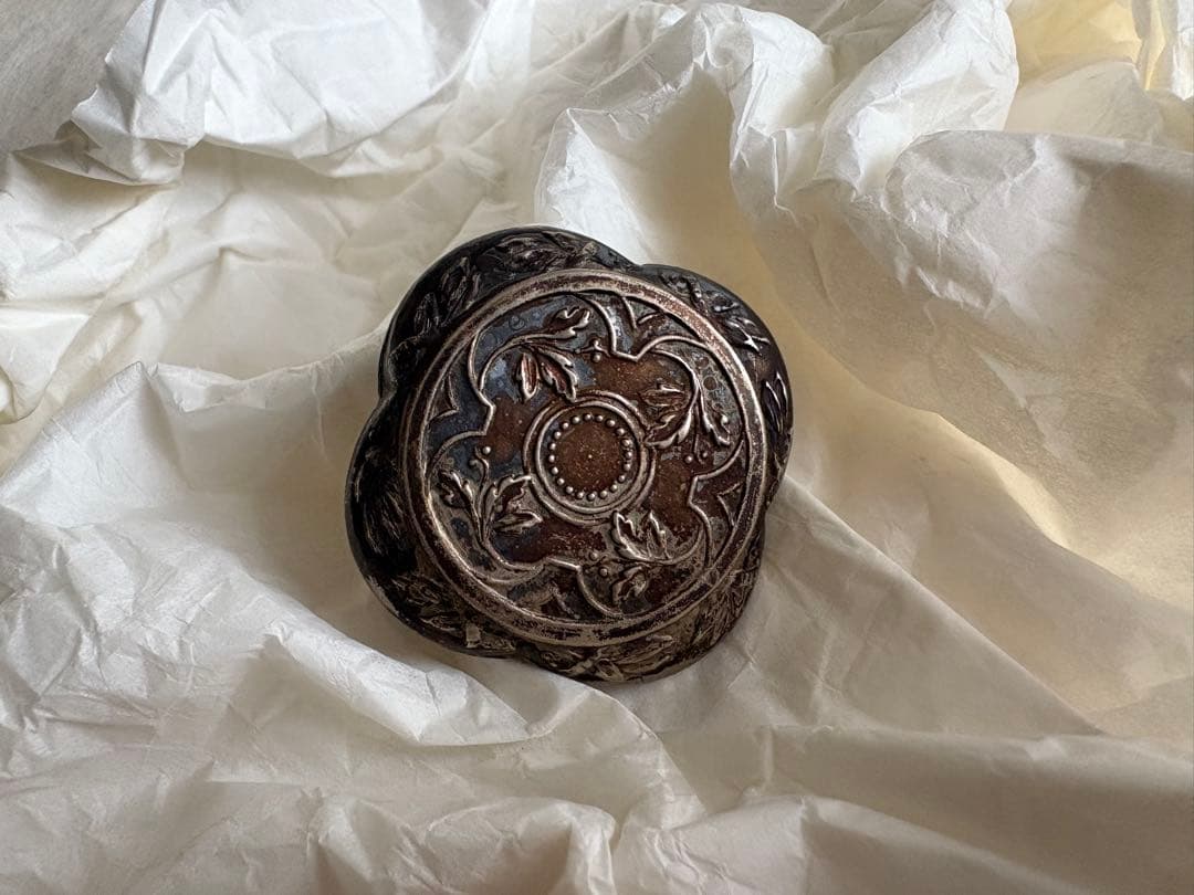 アンティーク　ミラー付きピルケース　パウダーケース