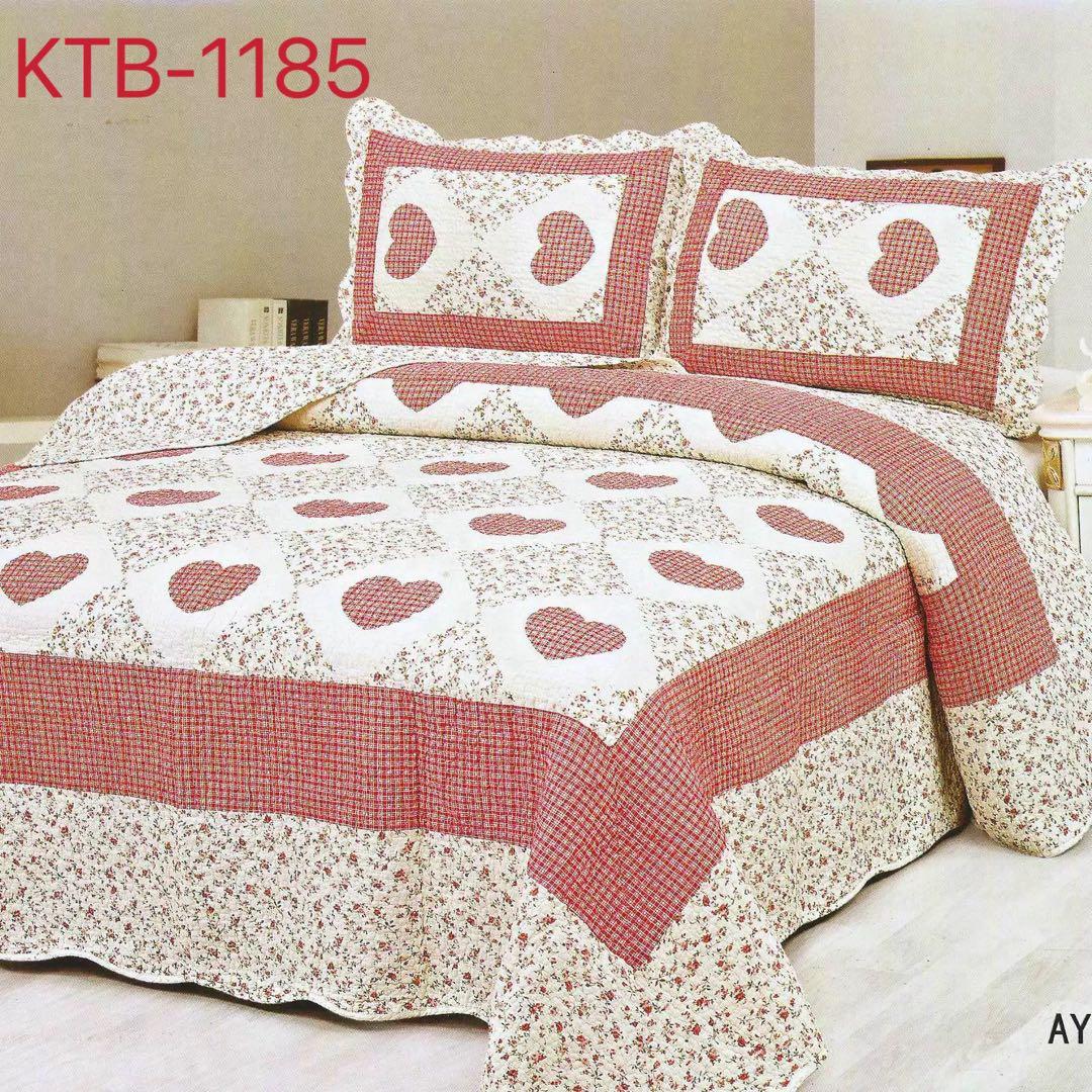 キルトベッドカバー3点セット綿マルチカバー キルティング WET