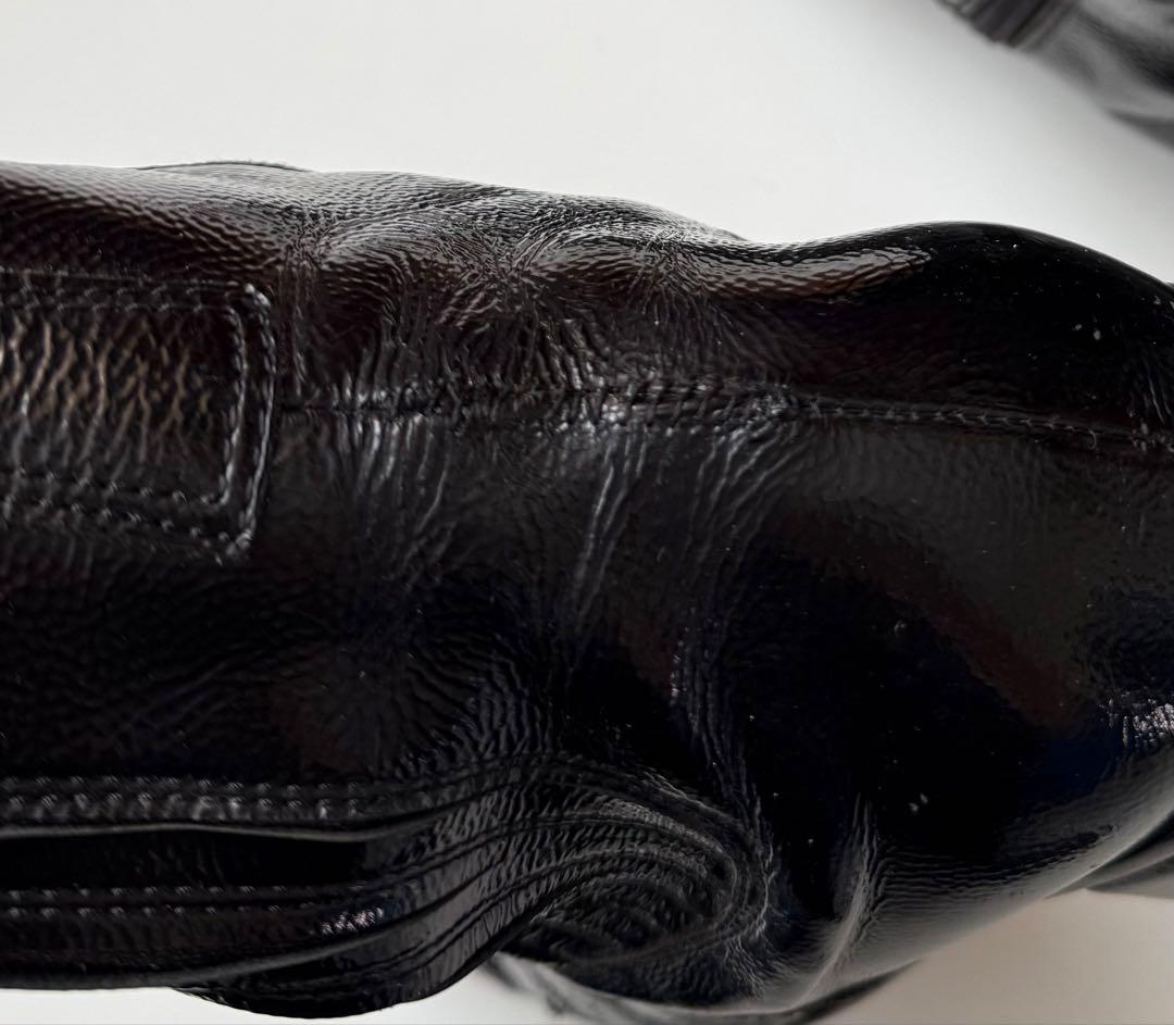 90s スクエアトゥ エナメル ウエスタンブーツ ブラック hooked