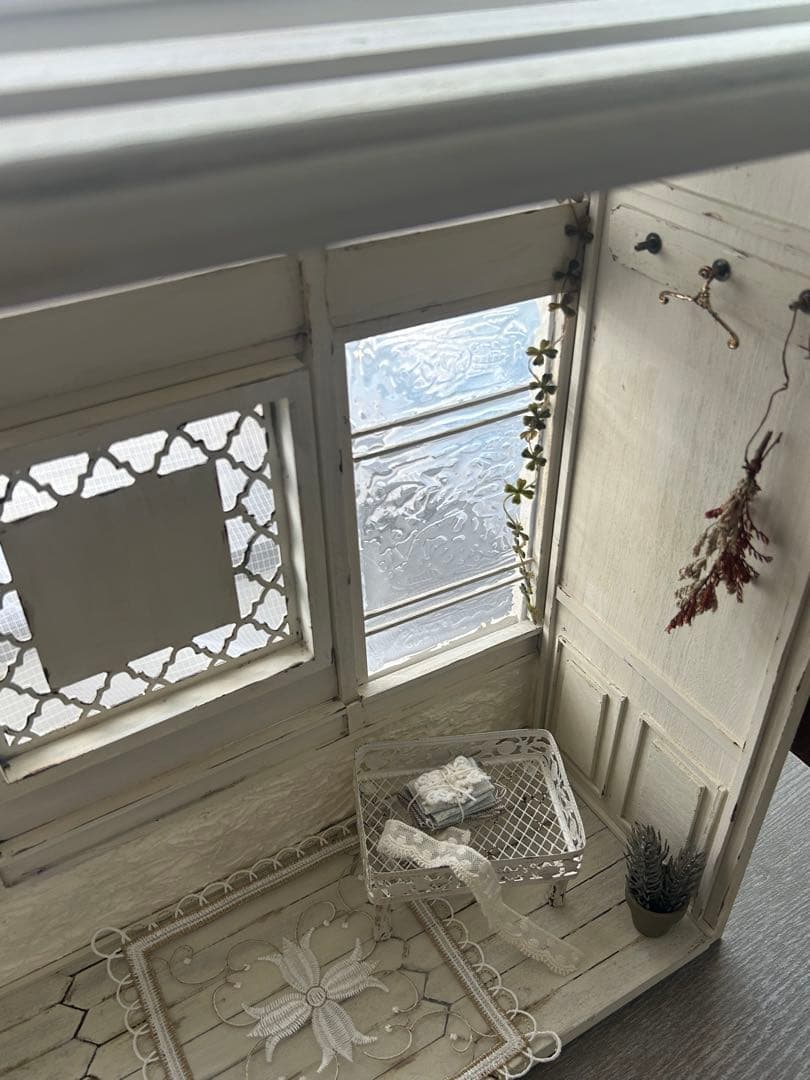 木製ドールハウス・背景ボード・ミニチュアハウス・ハンドメイド☆1/6