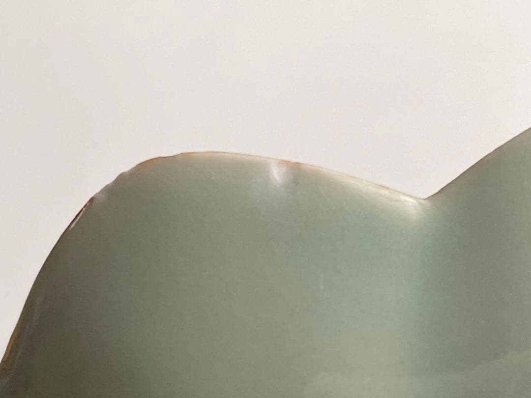 骨董　アンティーク　柿右衛門青磁　青磁色絵　菊図　輪花縁　膾皿　なます皿　菊花皿