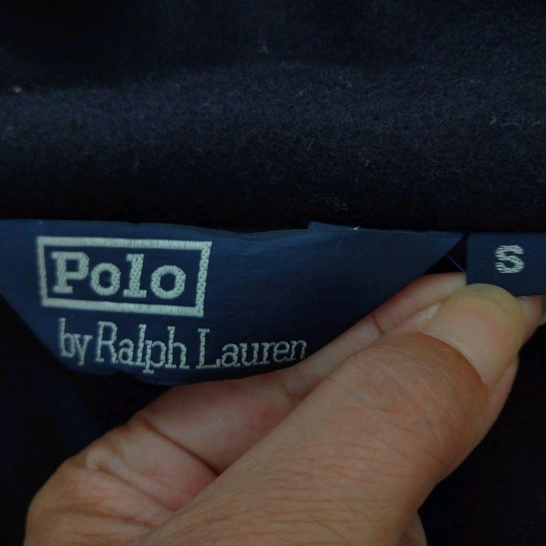 90s ラルフローレン ネイビー フード付き ダッフルコート 女性にも