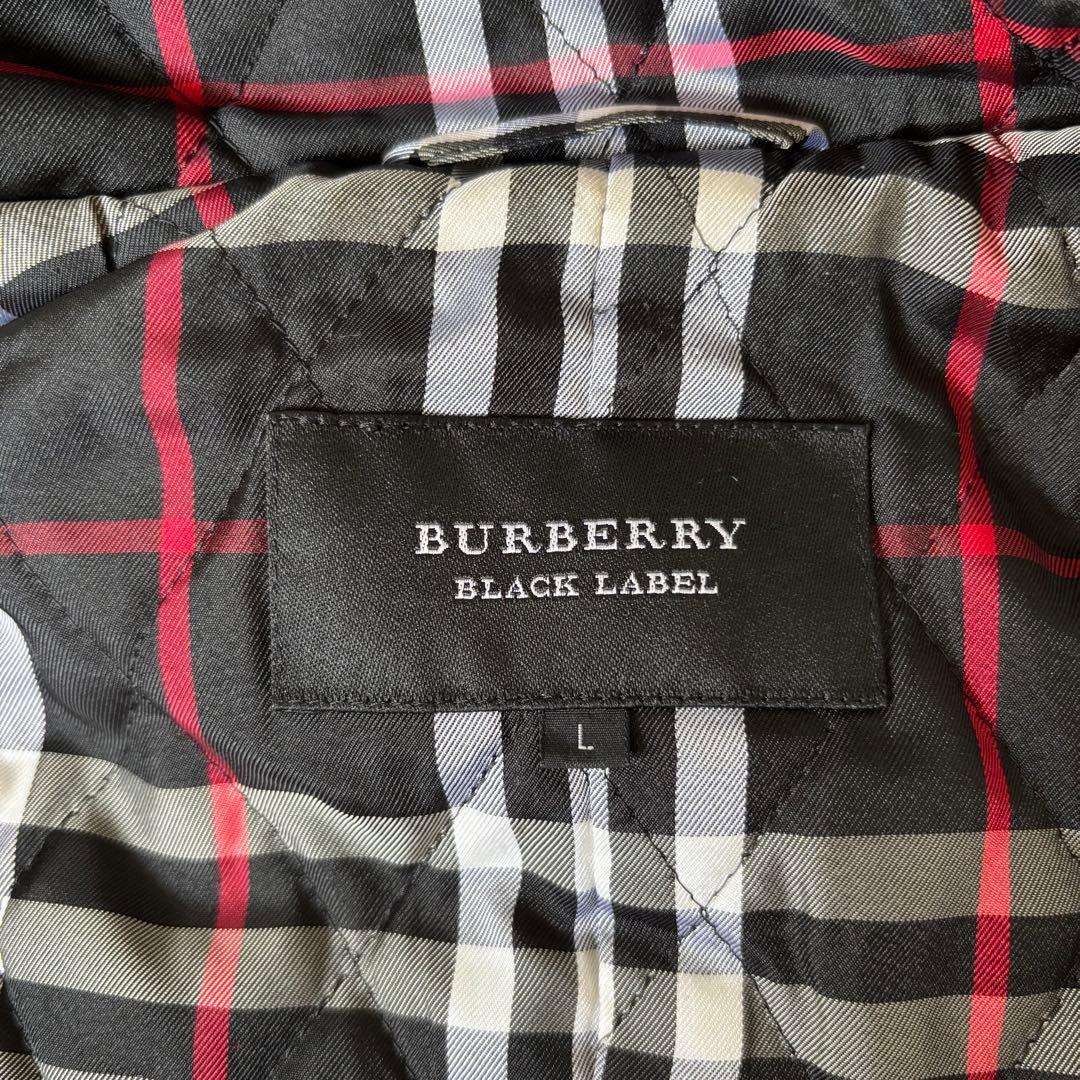 バーバリーブラックレーベル　ダッフルコート　加工　ロゴ刺繍　キルティング　Ｌ