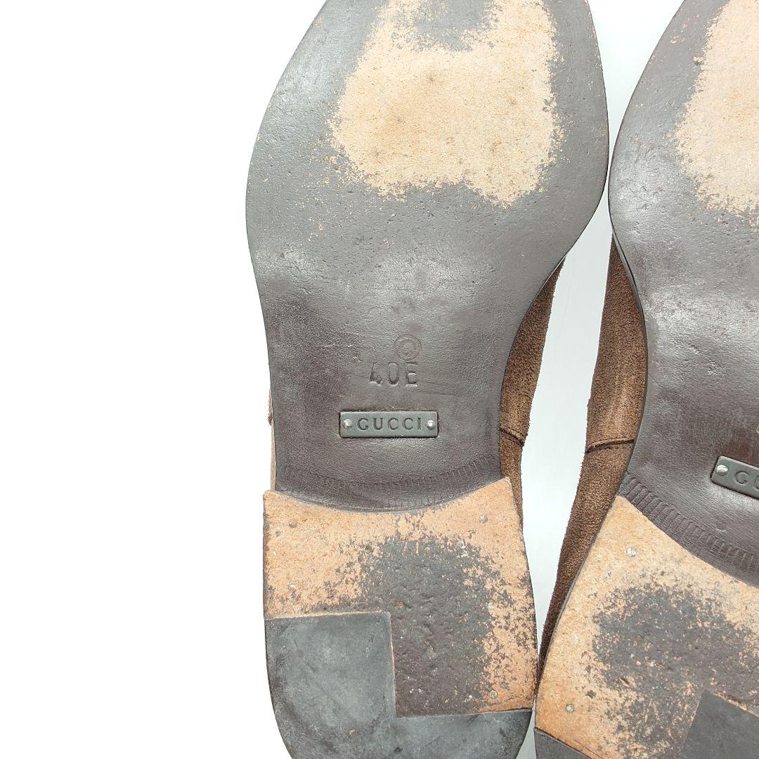 【正規】GUCCI グッチ スエード サイドゴア ショートブーツ 41E