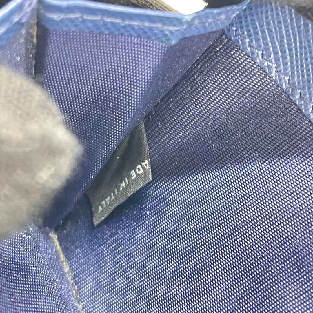 1837 PRADA プラダ 名刺入れ ブルー サフィアーノ レザー