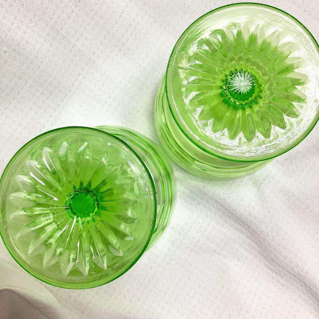 氷カップ ウランガラス ペア ウラン ガラス 氷コップ デザートカップ 美品