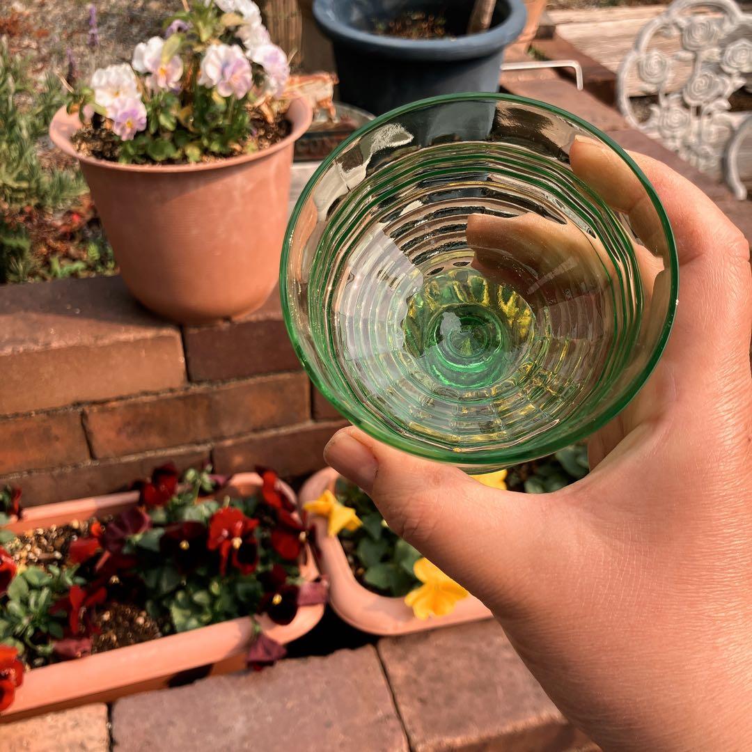 氷カップ ウランガラス ペア ウラン ガラス 氷コップ デザートカップ 美品