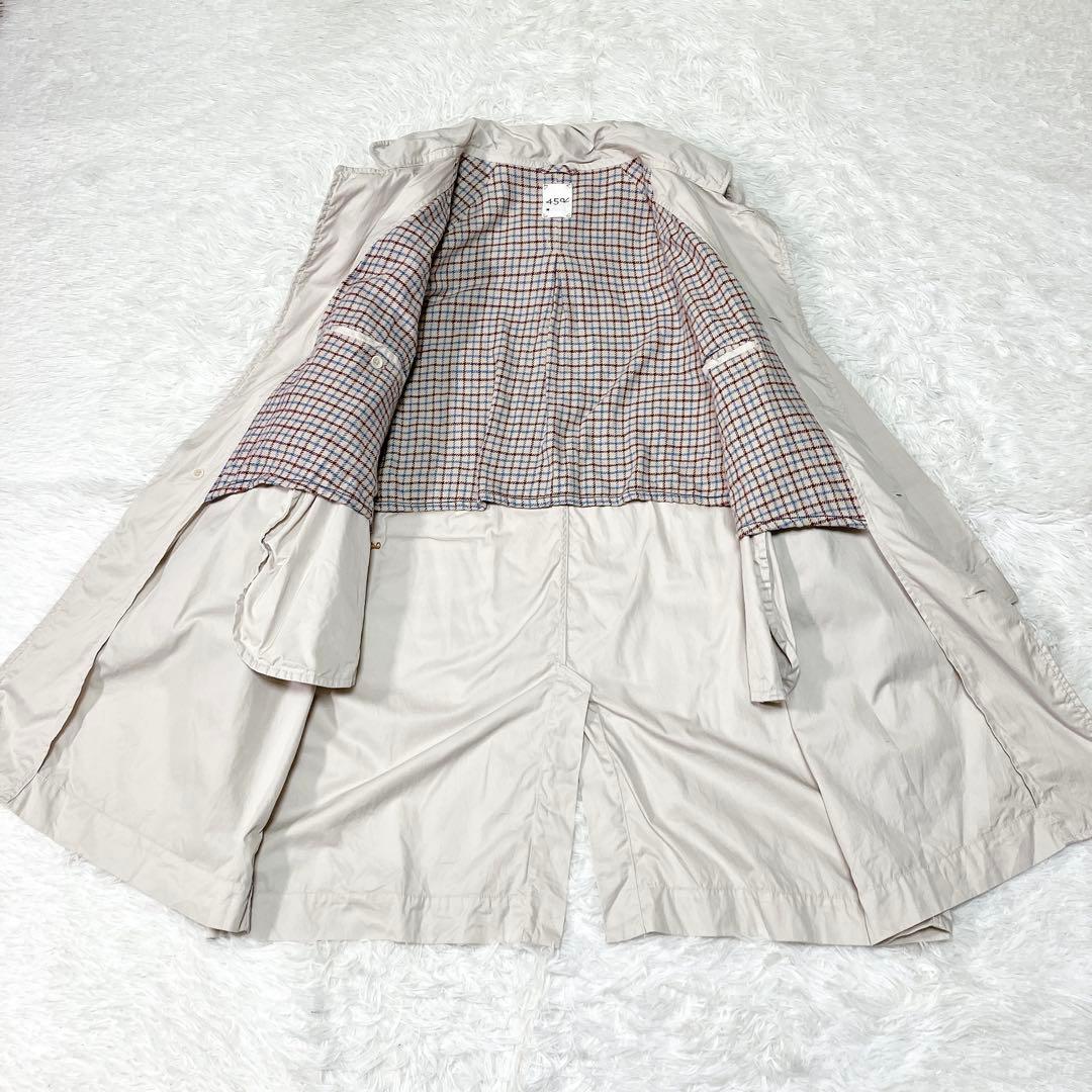 45R 高密度ギャバの908モッズ ステンカラー コート オフホワイト　フード