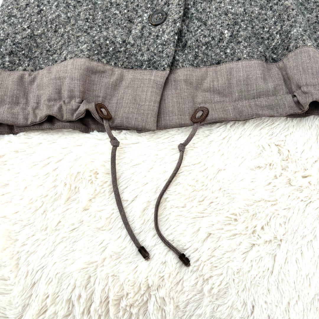 希少✨ファビアナフィリッピ　コート　Lサイズ　モヘヤ　アンゴラ　切り替え　異素材