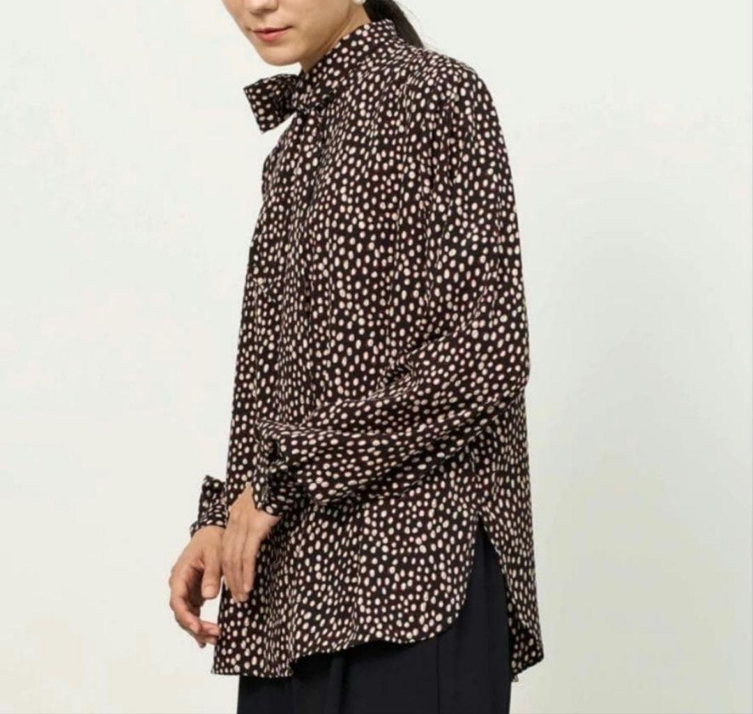 soeju レオパード柄 ボウタイ ブラウス 手洗い可