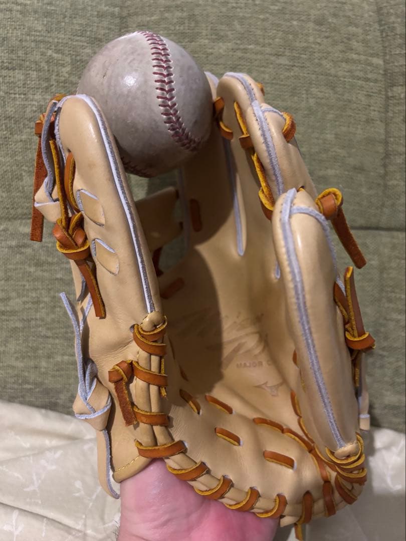 ミズノプロ 硬式内野手用グラブ テネイシャスプロエリート ブロンド レザリオ型付