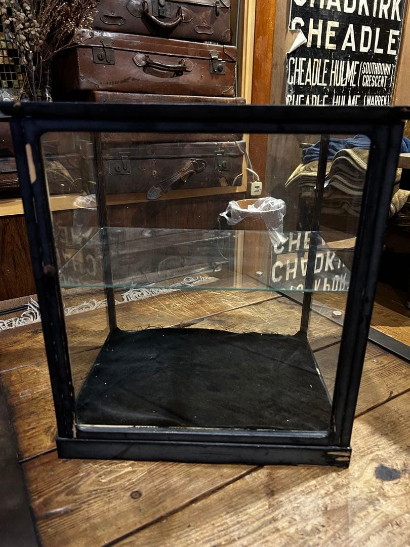 アンティーク　ガラスケース　ディスプレイケース ブラック　ビンテージ