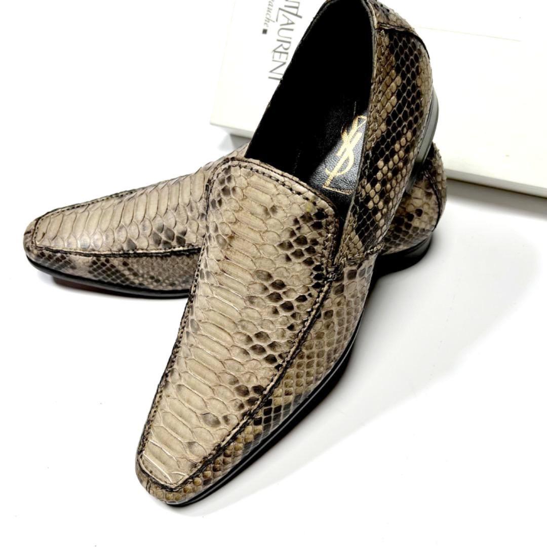 新品 SAINT LAURENT サンローラン パイソン シューズ 革靴41.5
