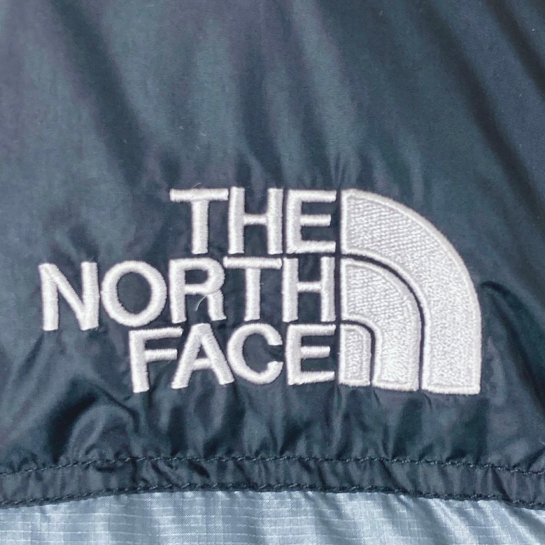 ノースフェイス ダウンジャケット ヌプシ ロゴ刺繡　700FP 灰 黒 L