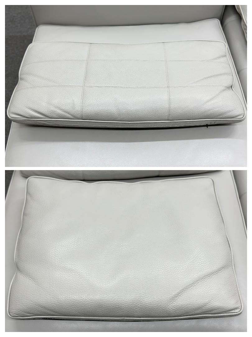 Minotti/ローレンス　システムソファ&オットマン　レザー　グレー/ベージュ