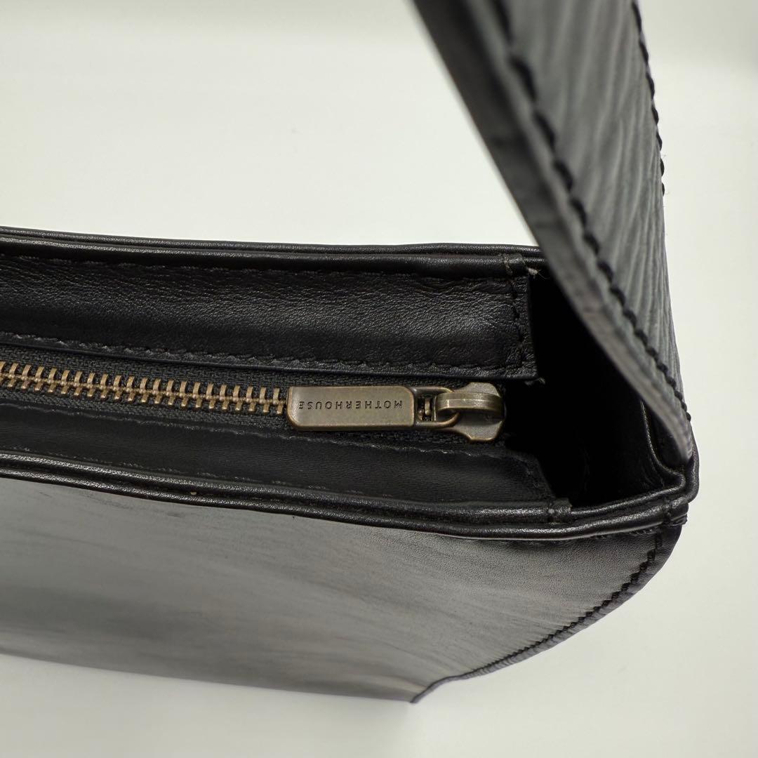 MOTHER HOUSE ブライト ワンショルダーバッグ 牛革 レザー 黒