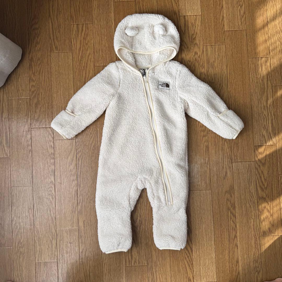 ノースフェイス ベビー ジャンプスーツ 6-12M／くま耳／フリース／美品