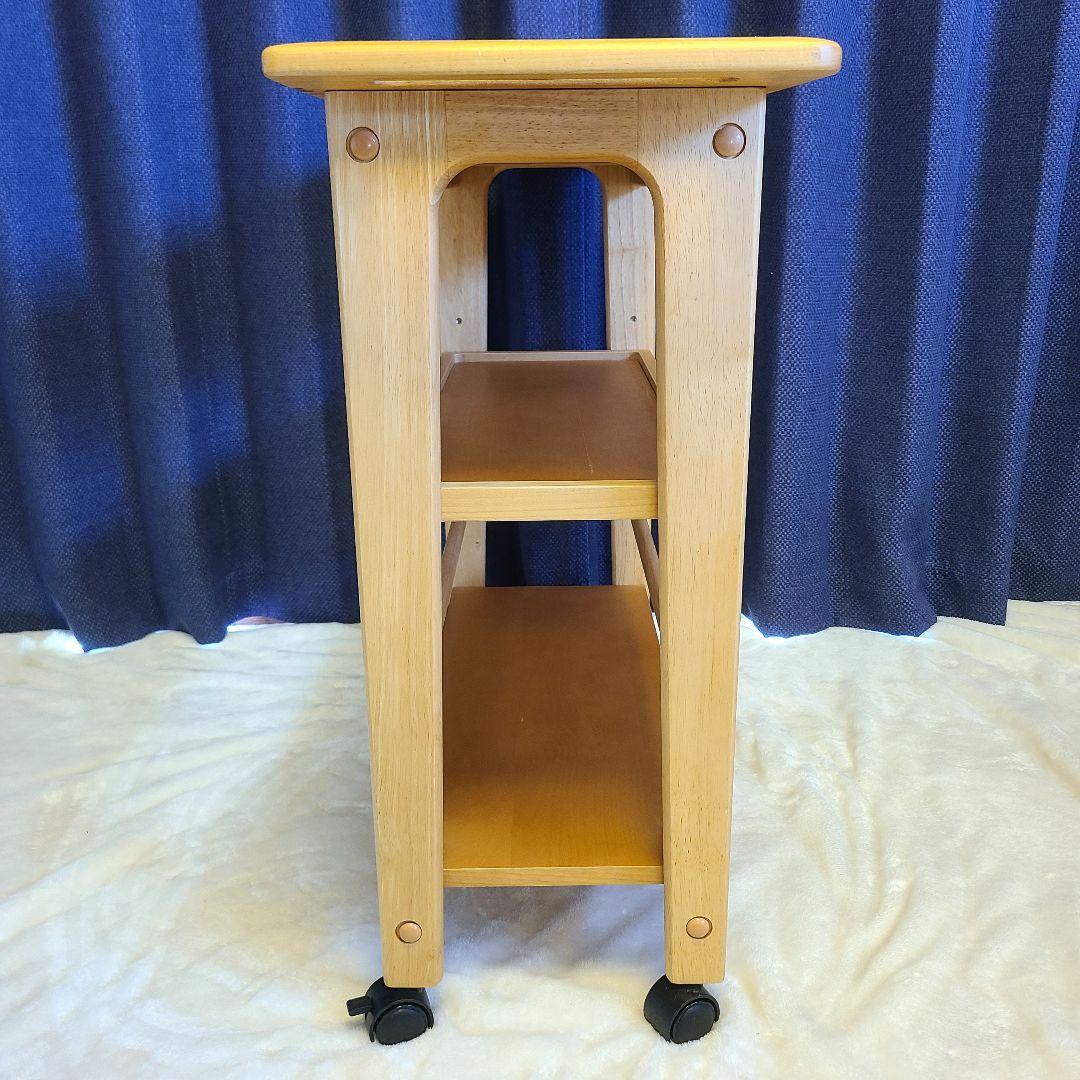 【極美品】ニトリ ワゴン アルナスDF 80 LBR キッチンワゴン 天然木