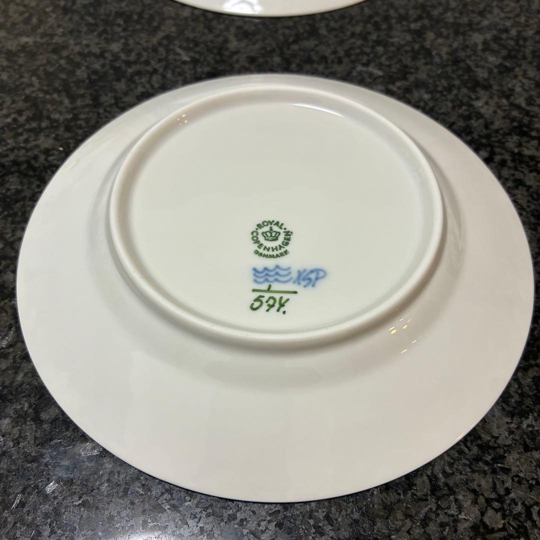 ロイヤルコペンハーゲン 574 ブルーフルーテッド ハーフレース プレート4枚