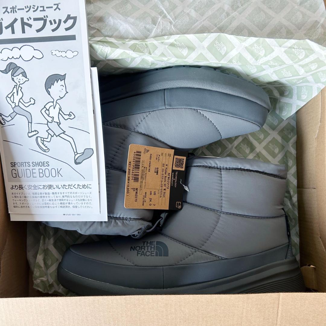 24cm ノースフェイス ヌプシ Nuptse Bootie WP VIII 灰