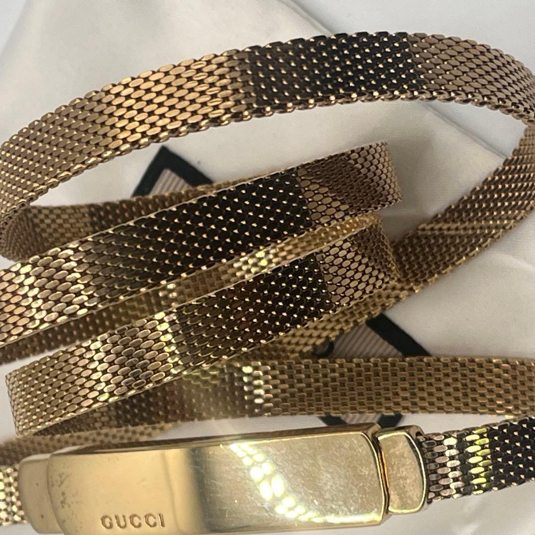 GUCCI☆プレート メッシュベルト メタル ゴールド
