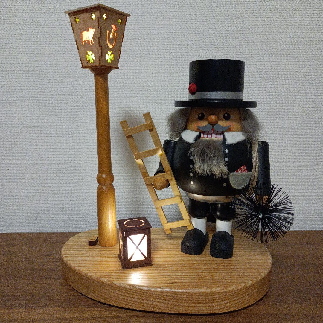 くるみ割り人形〈煙突掃除夫と街灯〉リヒャルトグレーザー ザイフェン ランプ付置物