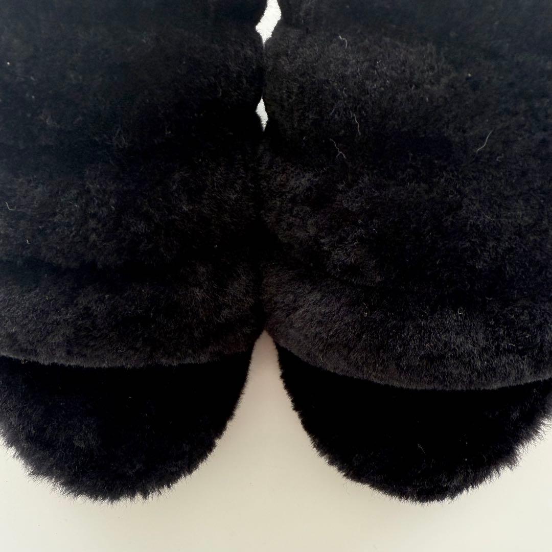 超美品　UGG バックストラップ サンダル ブラック ファー 羊毛 24.5cm