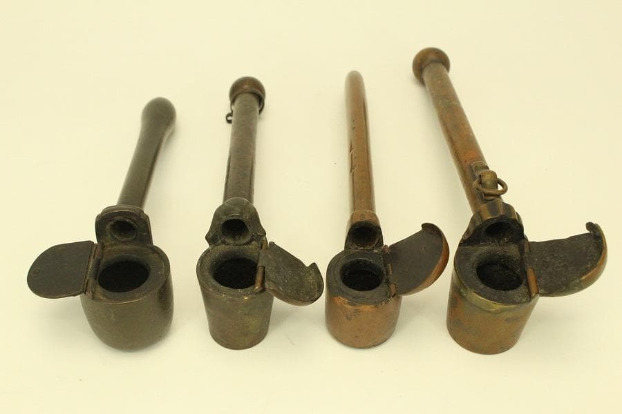 古銅 矢立 文房具 筆筒 十六個 まとめて(A564)