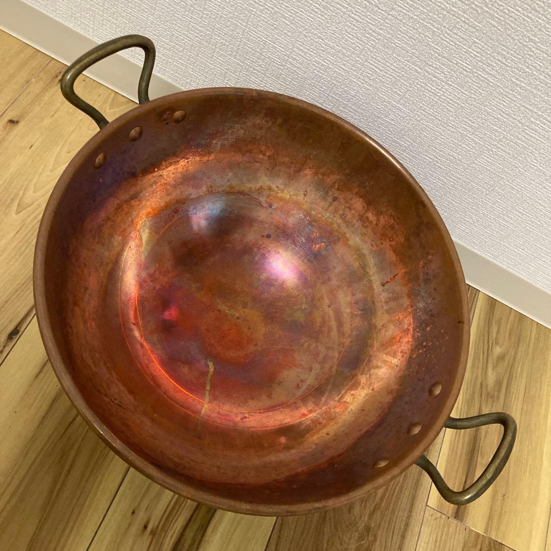 銅製 両手鍋 深型