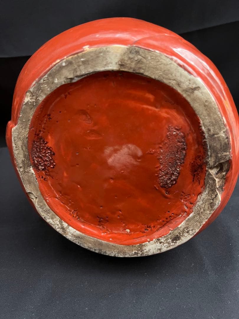 陶器製のダルマの置物　達磨の小物入れ　縁起物　達磨　レトロ