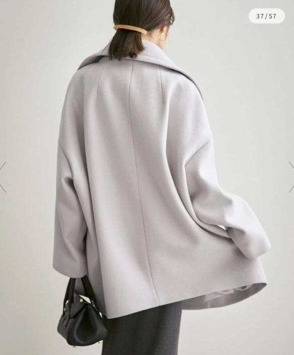 新品タグ付✨NOBLE スタンドカラーオーバーコート 完売色ベージュ 日本製 F