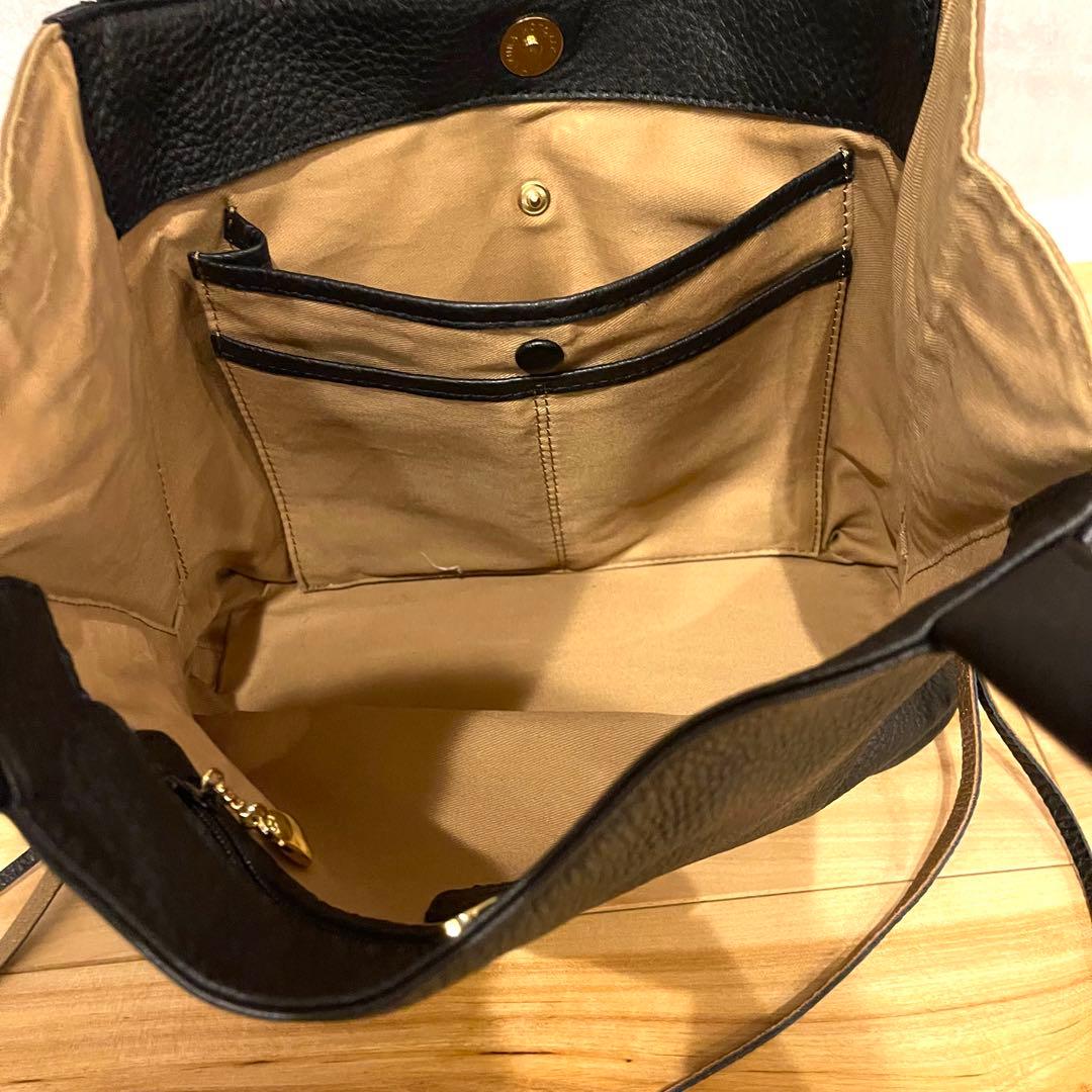 キタムラ KITAMURA 本革レザー 黒　ブラック ハンドバッグ 未使用級