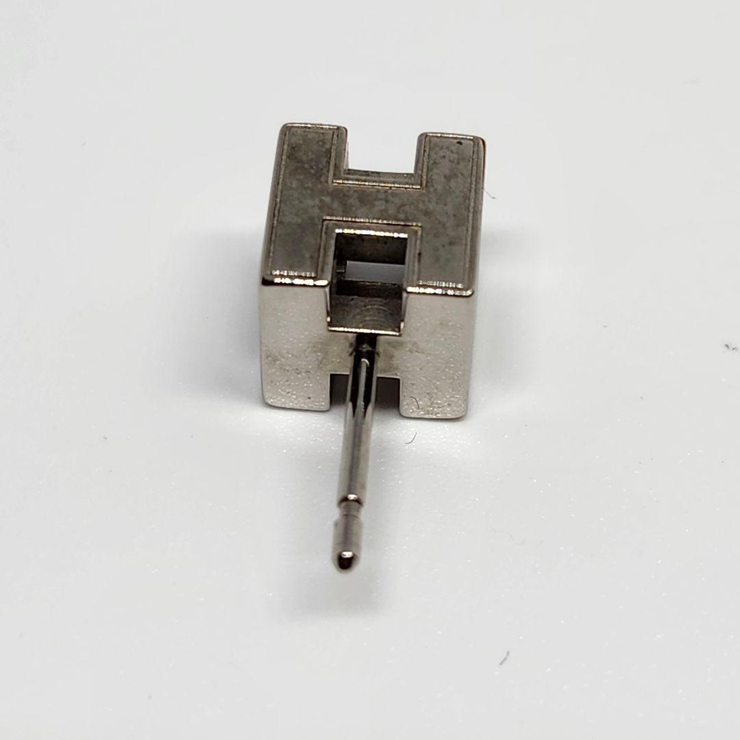 HERMES カージュド アッシュH CAGE'D H ピアス 片耳 ブラック