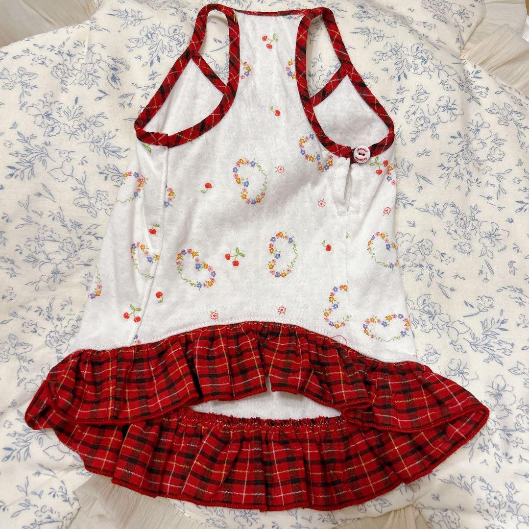 アトリエgg★ローラ☆フラワーハート小さめ21★ガーゼワンピースチェリー