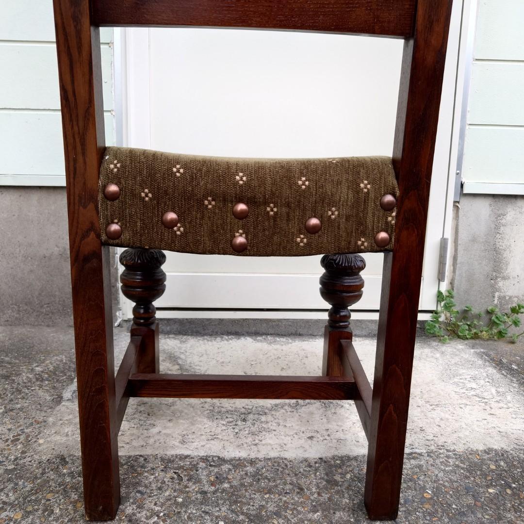 357　オールドチャーム 椅子　アンティーク　英国家具　鋲打