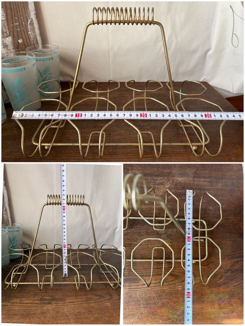 最終価格 ビンテージ グラス8個＆グラスホルダー セット
