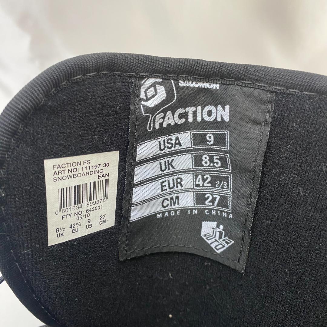 サロモン SALOMON FACTION スノーボードブーツ 27cm ブラック