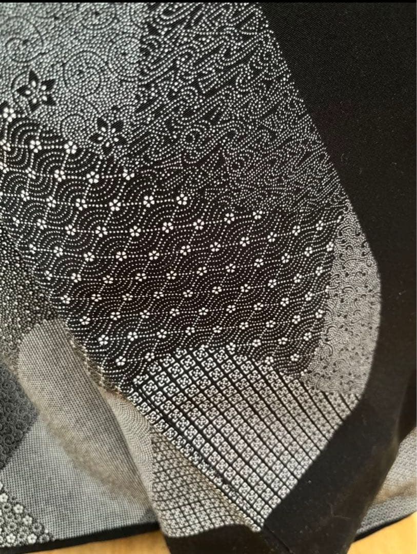 小紋　江戸小紋　モノトーン　切りばめ文様　作家物