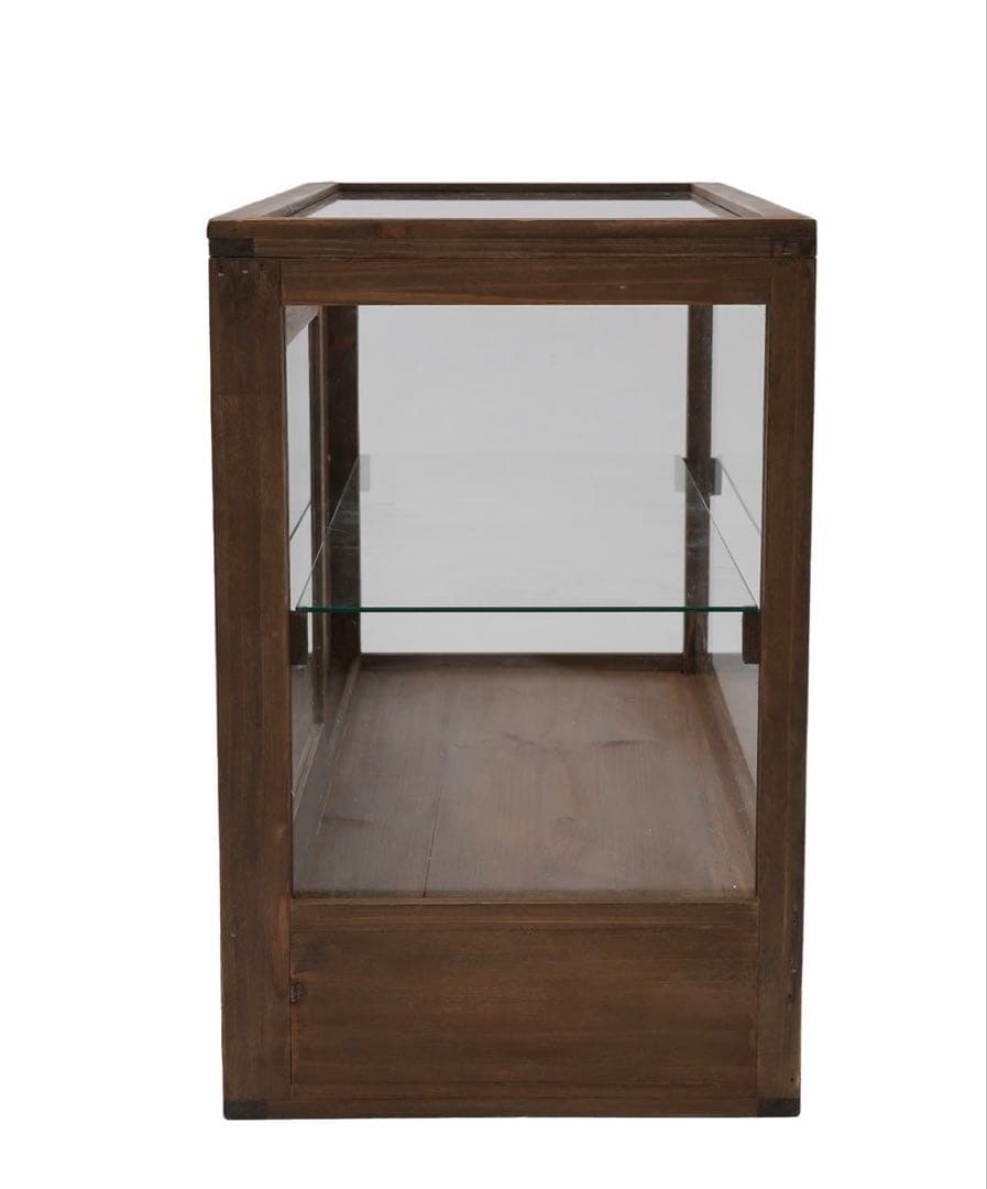 昭和　レトロ　ガラスケース　キャビネット　引き戸棚　ショーケース　卓上　ウッド