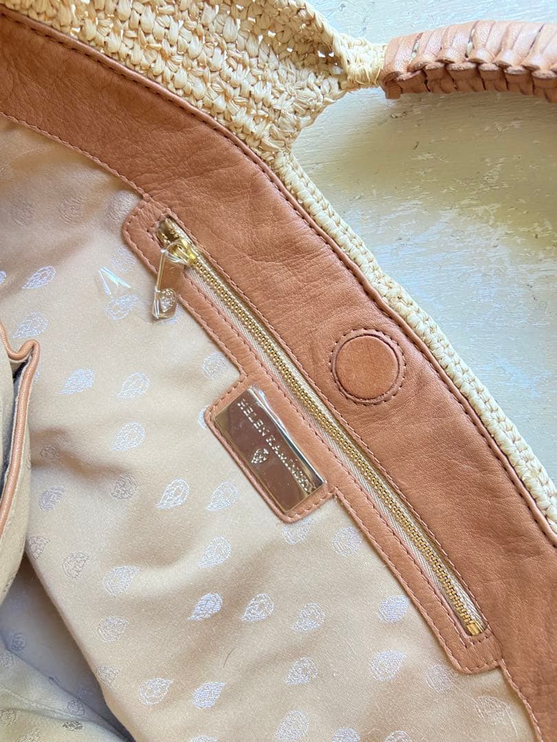 ヘレンカミンスキー　バッグ　カゴバッグ　ラフィア　ナチュラルカラー