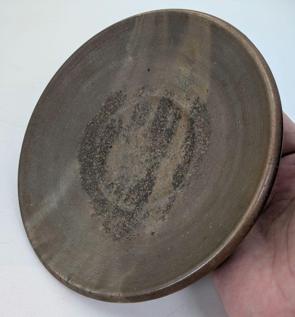 窯元松園 備前焼 金彩窯変皿 共箱 和食器 中皿 金襷 日本料理 レア 希少