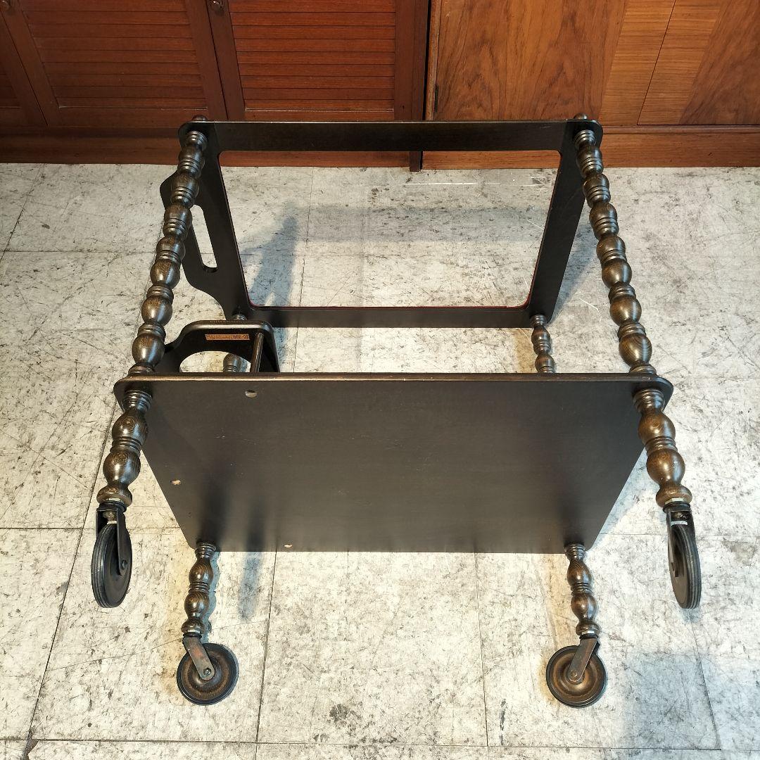 M♦希少 送料込 Najico社製　ヴィンテージ キャスター付きトロリーテーブル