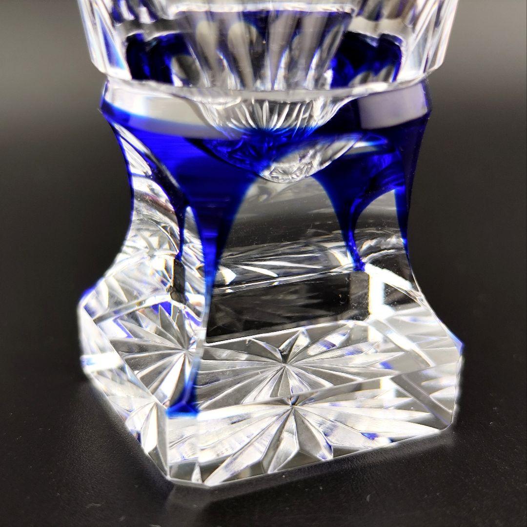 超希少品☆阪本光男 薩摩切子 脚付杯（切子 江戸切子 薩摩切子）