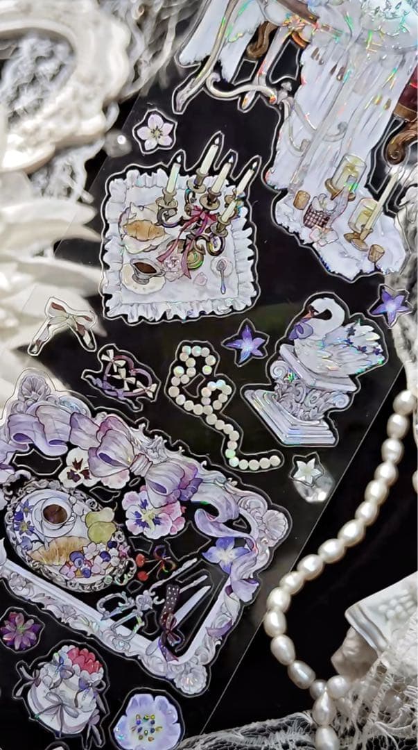 【9476】海外　5m巻　貝殻光カッティングマスキングテープ　お茶会　装飾系