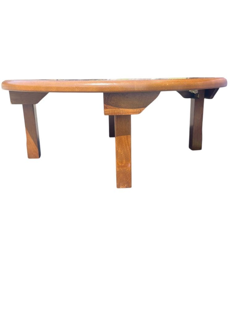 HR588 円卓　ちゃぶ台　テーブル 折りたたみ脚 木製 座卓 丸90cm